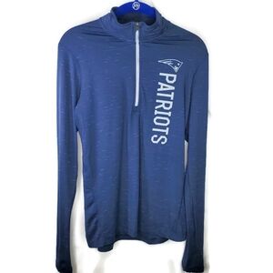 Nike Dri-fit NFL New England Patriots Blue 1/4 Zip Fitted Top Size Medium